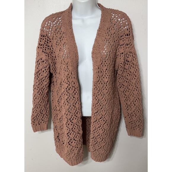 Moon & Madison Cardigan Open Knit Sweater Women’s Small Boho Cozy Layering - Picture 1 of 8
